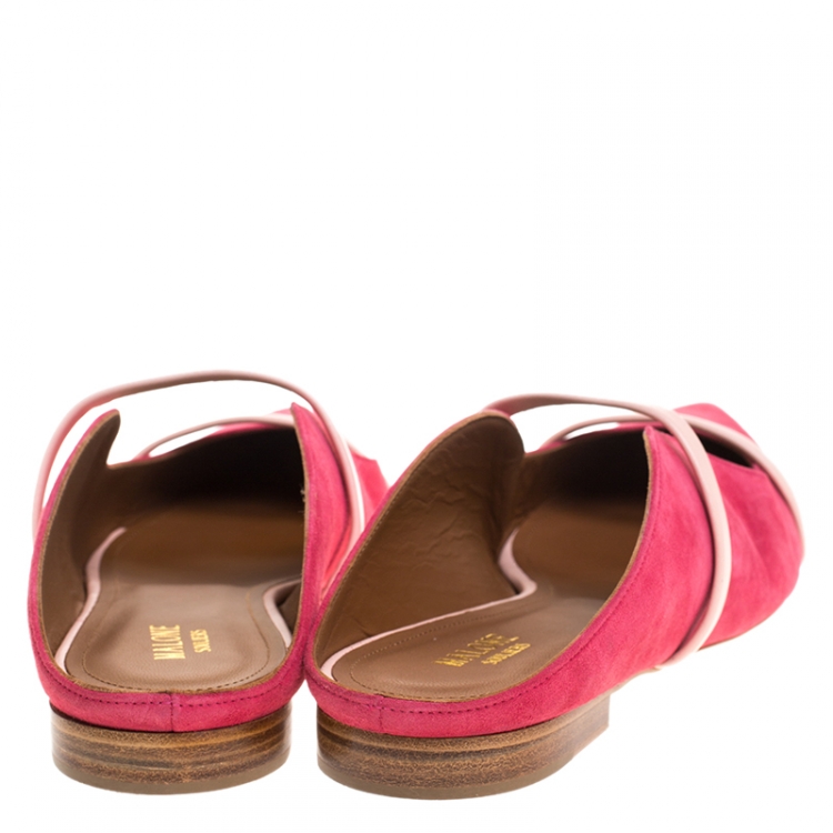 مملوكة مسبقًا Malone Souliers Pink Suede Maureen Pointed Toe Mules Size 42