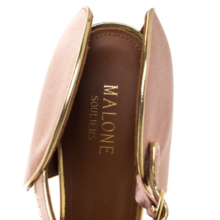 مملوكة مسبقًا Malone Souliers Beige Satin Maureen Sandals Size 40