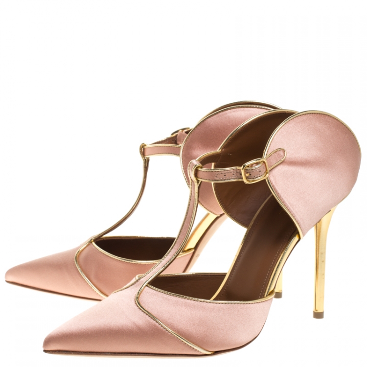 مملوكة مسبقًا Malone Souliers Beige Satin Maureen Sandals Size 40