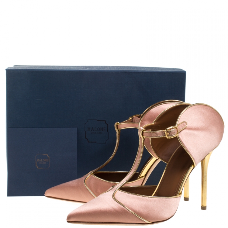 مملوكة مسبقًا Malone Souliers Beige Satin Maureen Sandals Size 40