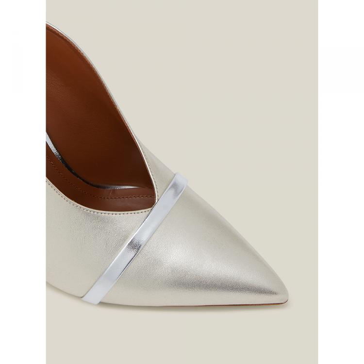 Pre Owned Malone Souliers Metallic Constance Metallic-Leather Mules Size IT 42