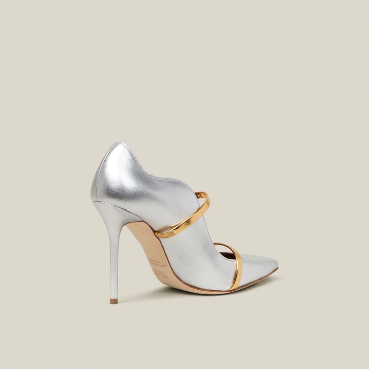 Pre Owned Malone Souliers Metallic Maureen Metallic Leather Pumps Size IT 40