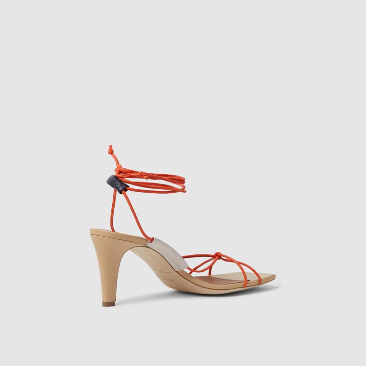 Pre Owned Malone Souliers Orange x Roksanda Camila Leather Sandals Size IT 36