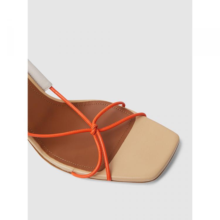 Pre Owned Malone Souliers Orange x Roksanda Camila Leather Sandals Size IT 36
