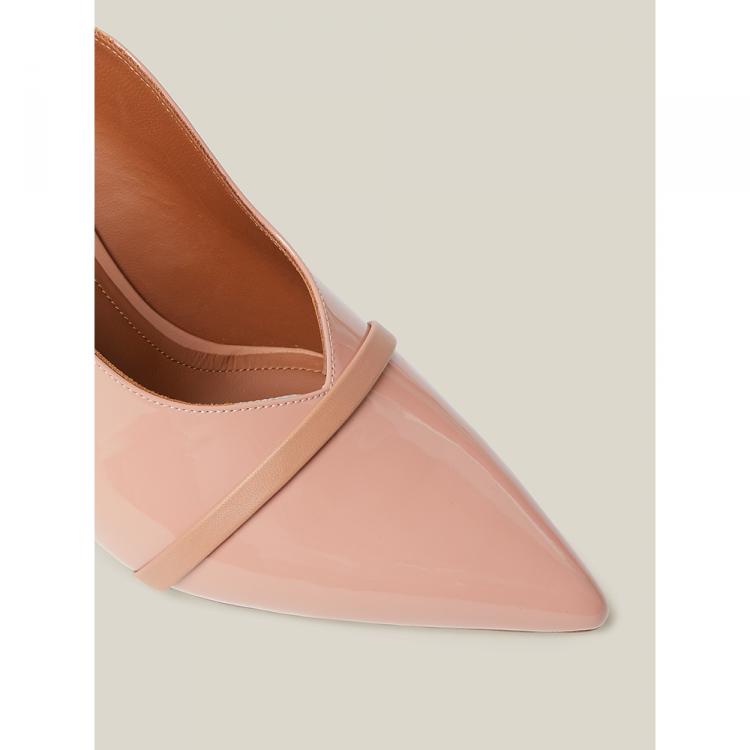 Pre Owned Malone Souliers Pink Constance Patent-Leather Mules Size IT 38
