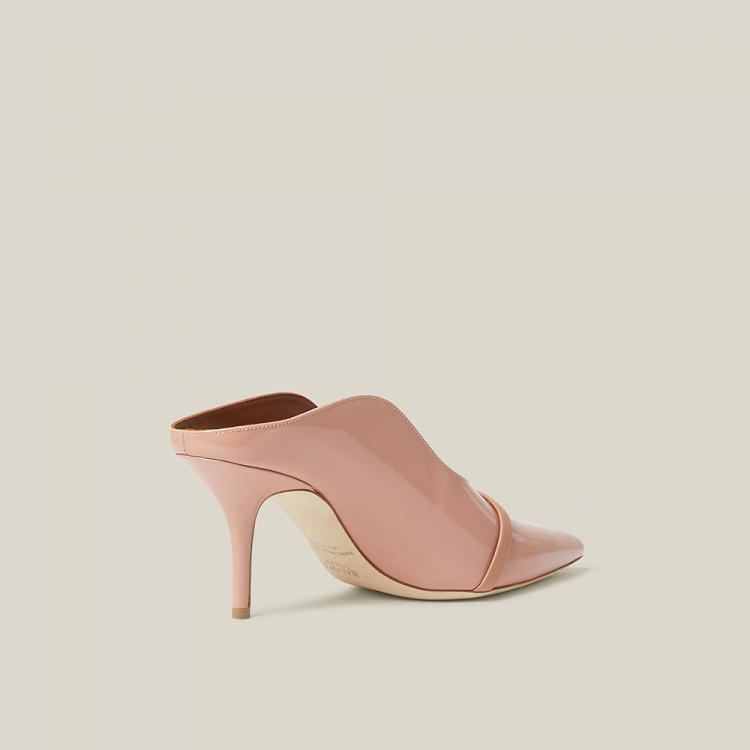 Pre Owned Malone Souliers Pink Constance Patent-Leather Mules Size IT 38