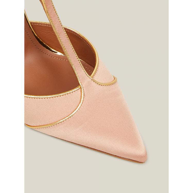 Pre Owned Malone Souliers Pink Imogen Satin Pumps Size IT 36.5