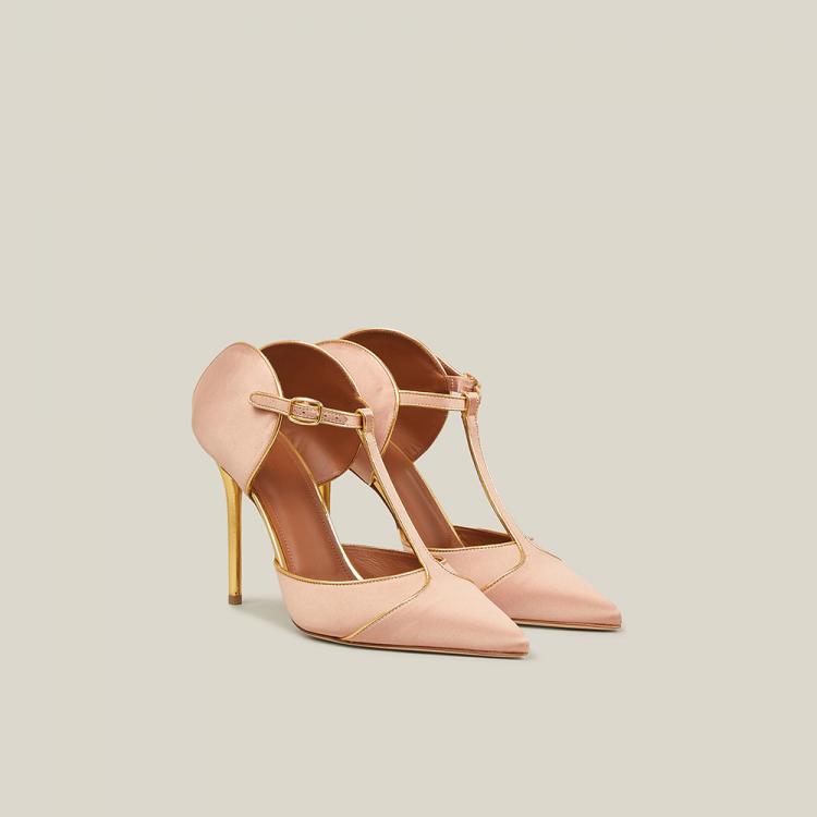Pre Owned Malone Souliers Pink Imogen Satin Pumps Size IT 41.5
