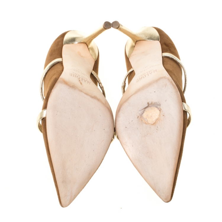 Pre Owned Malone Souliers Brown Suede Pumps Size 36
