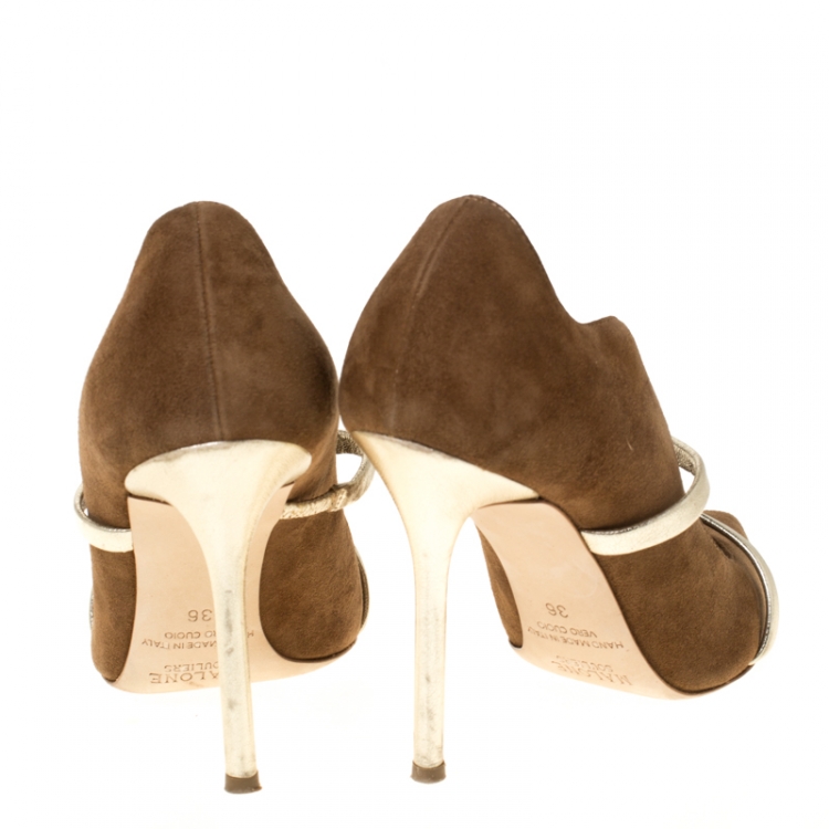 Pre Owned Malone Souliers Brown Suede Pumps Size 36