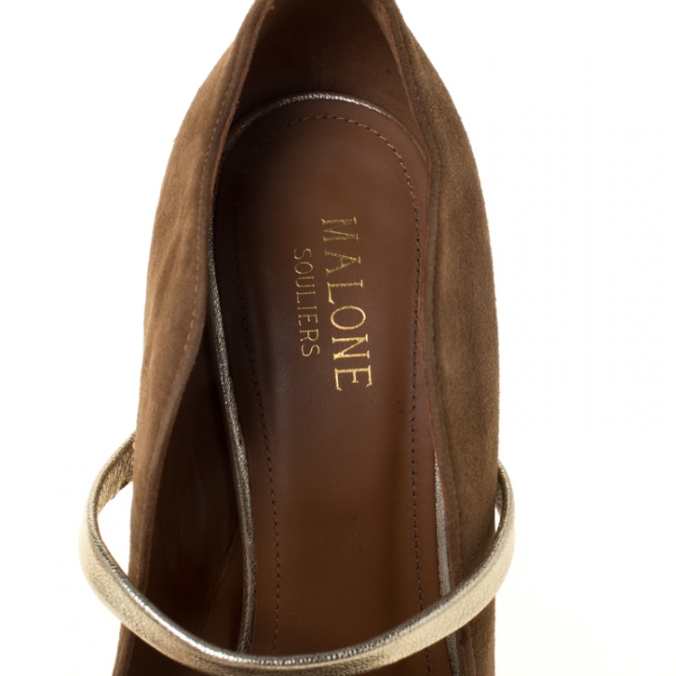 Pre Owned Malone Souliers Brown Suede Pumps Size 36