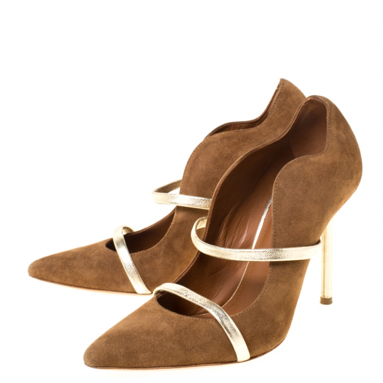 Pre Owned Malone Souliers Brown Suede Pumps Size 36