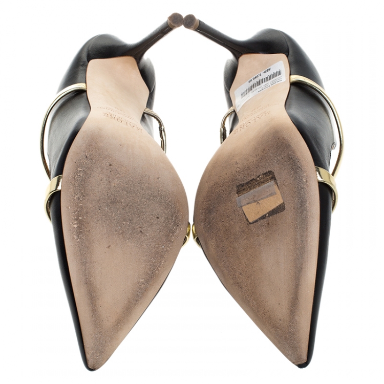 Pre Owned Malone Souliers Black Velvet Maureen Mule Size 38