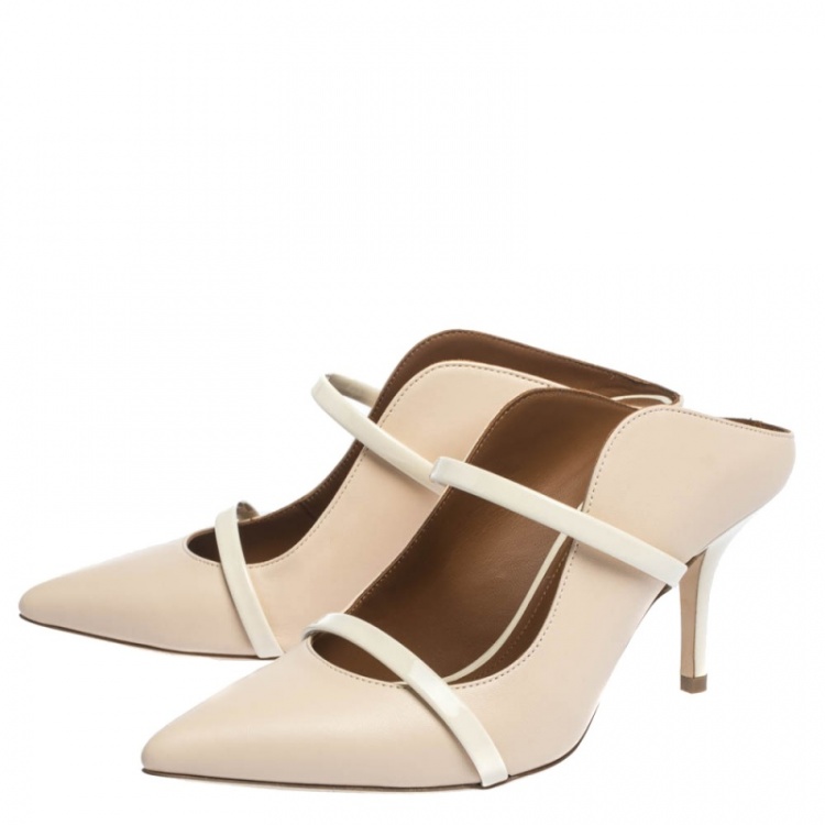 Pre Owned Malone Souliers Cream Leather Maureen Mules Size 36