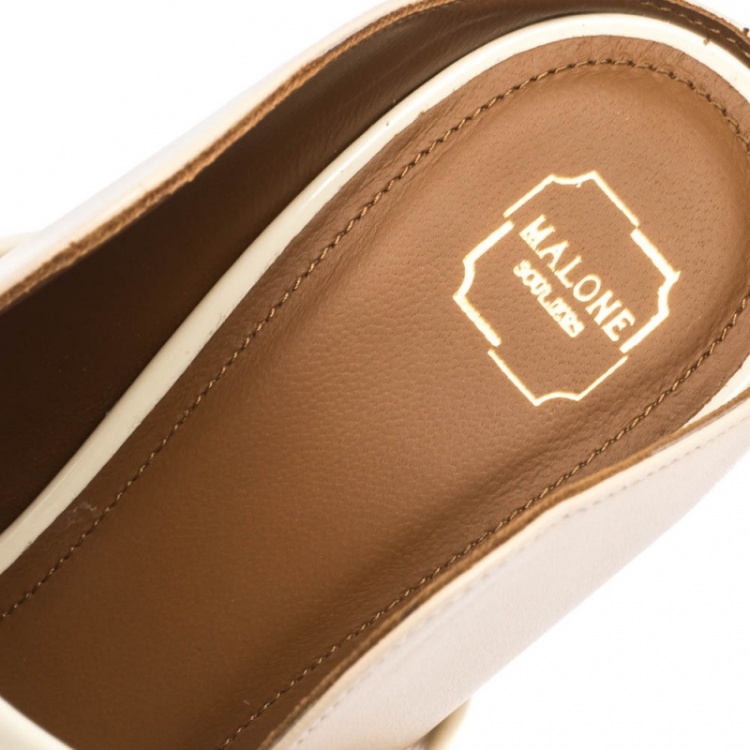 Pre Owned Malone Souliers Cream Leather Maureen Mules Size 36