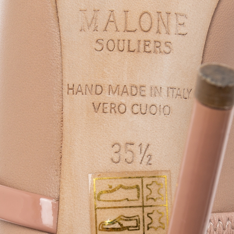 مملوكة مسبقًا Malone Souliers Beige Leather And Patent  Maureen Pumps 35.5