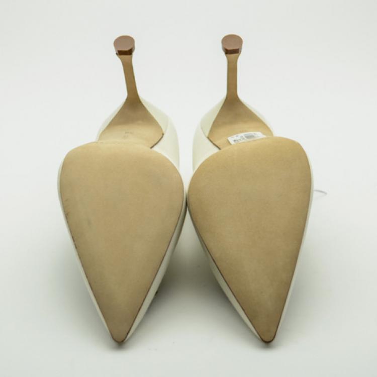 Pre Owned Manolo Blahnik Ivory Limited Edition 'Eufrasia' Pumps Size 39