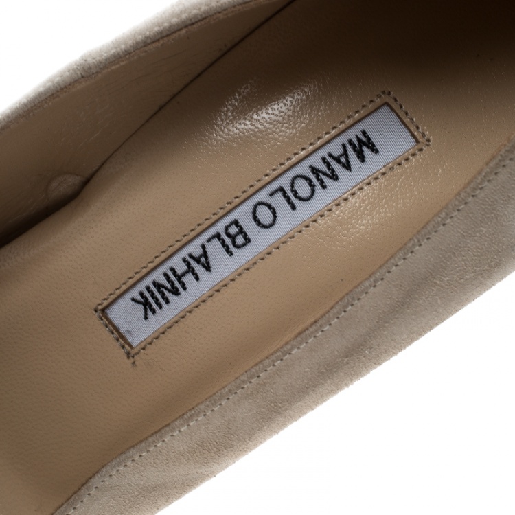 Pre Owned Manolo Blahnik Two Tone Suede Bipunta Pointed Toe Pumps Size 36