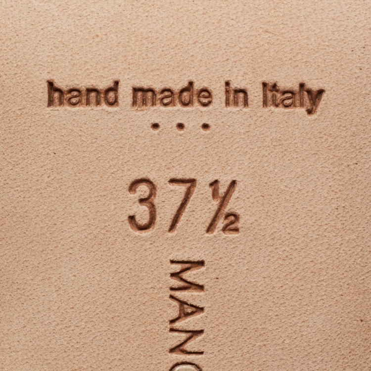 Pre Owned Manolo Blahnik Brown Satin Hangisi Pumps Size 37.5