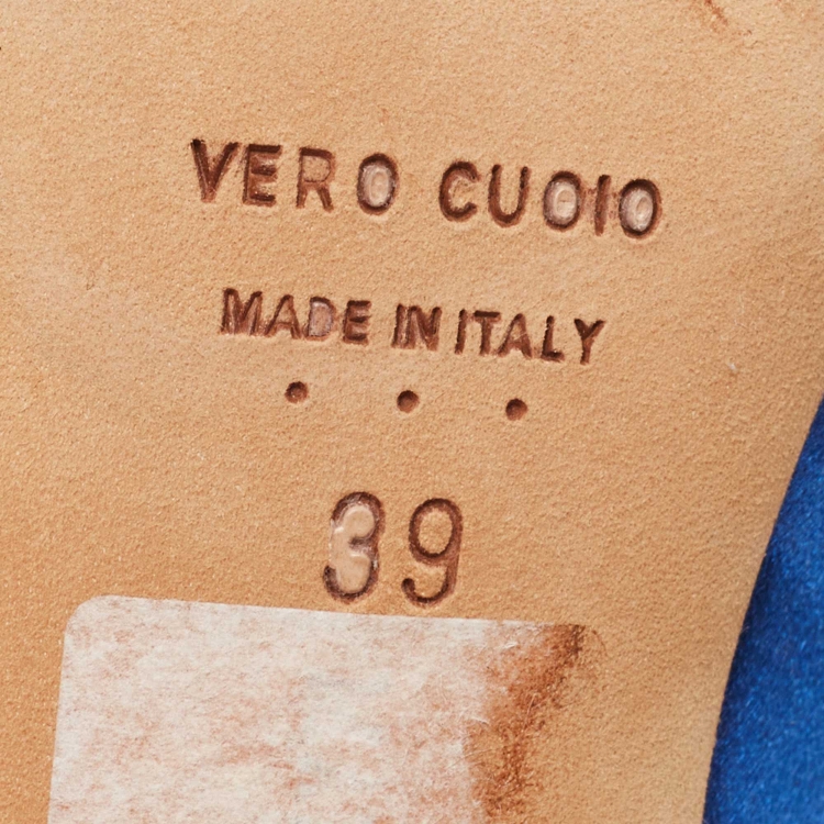 Pre Owned Manolo Blahnik Blue Satin Hangisi Pumps Size 39