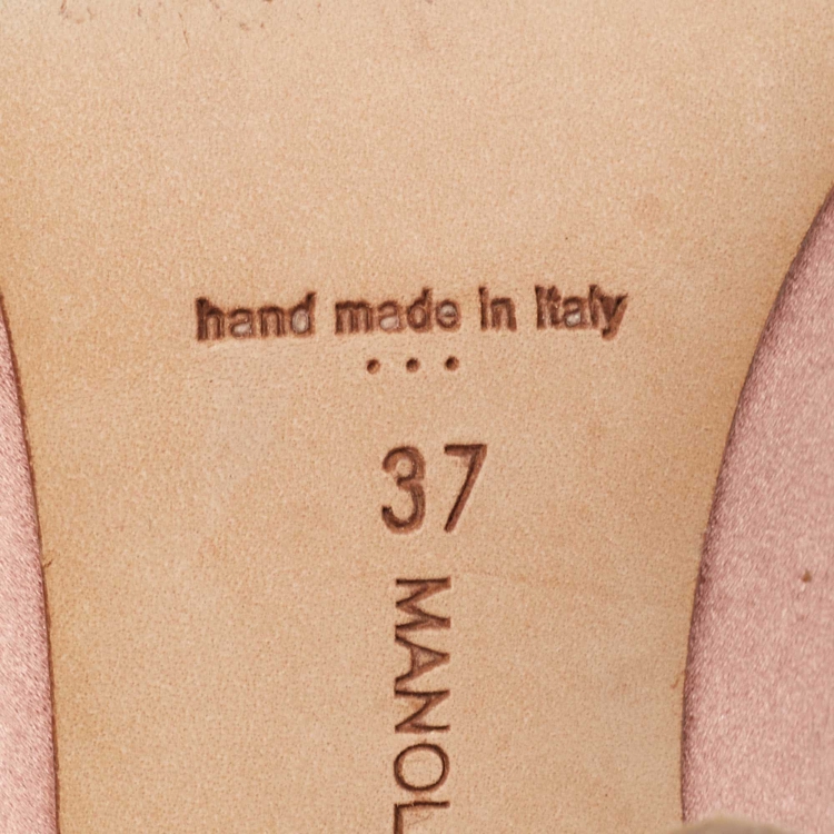 Pre Owned Manolo Blahnik Pink Satin Hangisi Pumps Size 37