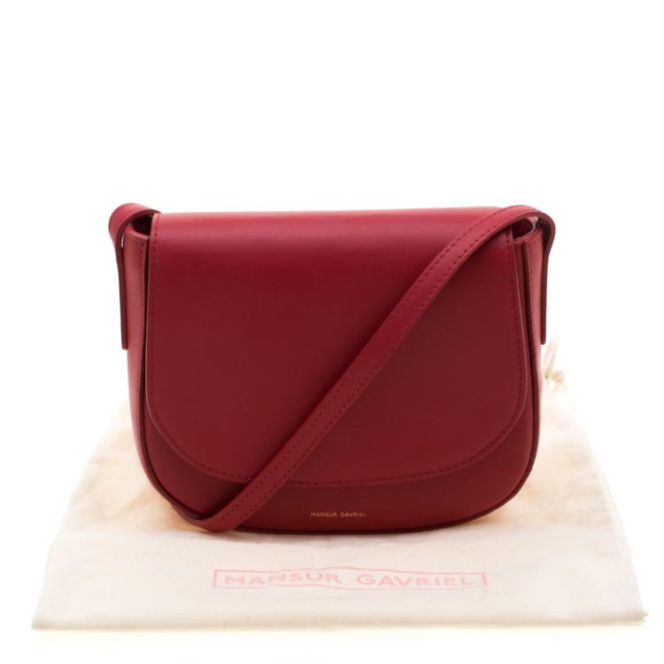 Pre Owned Mansur Gavriel Red Leather Crossbody Bag