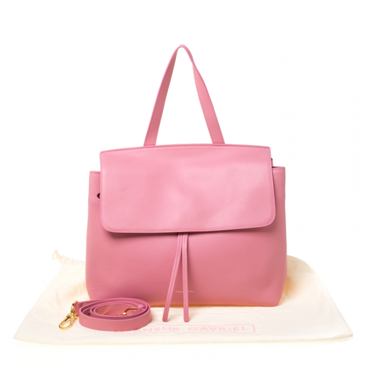 Pre Owned Mansur Gavriel Pink Leather Lady Top Handle Bag 