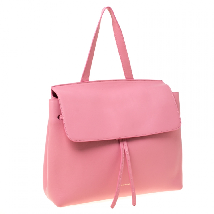 Pre Owned Mansur Gavriel Pink Leather Lady Top Handle Bag 