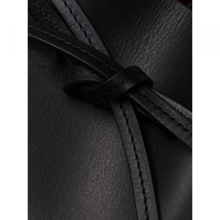 Pre Owned Mansur Gavriel Black Leather Bucket Bag One Size