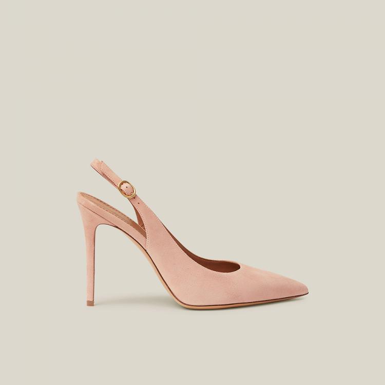 pink suede slingback shoes