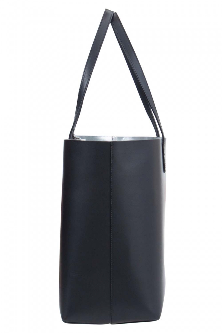 Pre Owned Mansur Gavriel Black/Argento Leather Large Tote