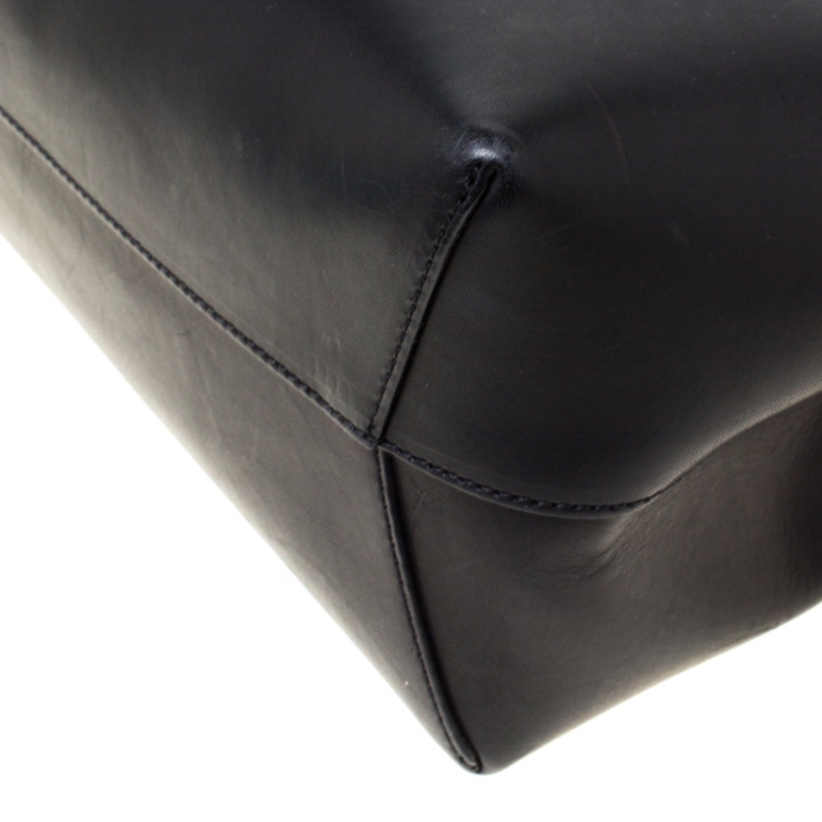 Pre Owned Mansur Gavriel Black Leather Lady Top Handle Bag
