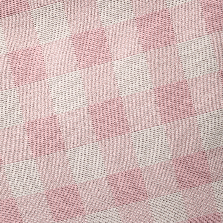 Pre Owned Mansur Gavriel Pink/White Checkered Canvas Elegant Frame Bag