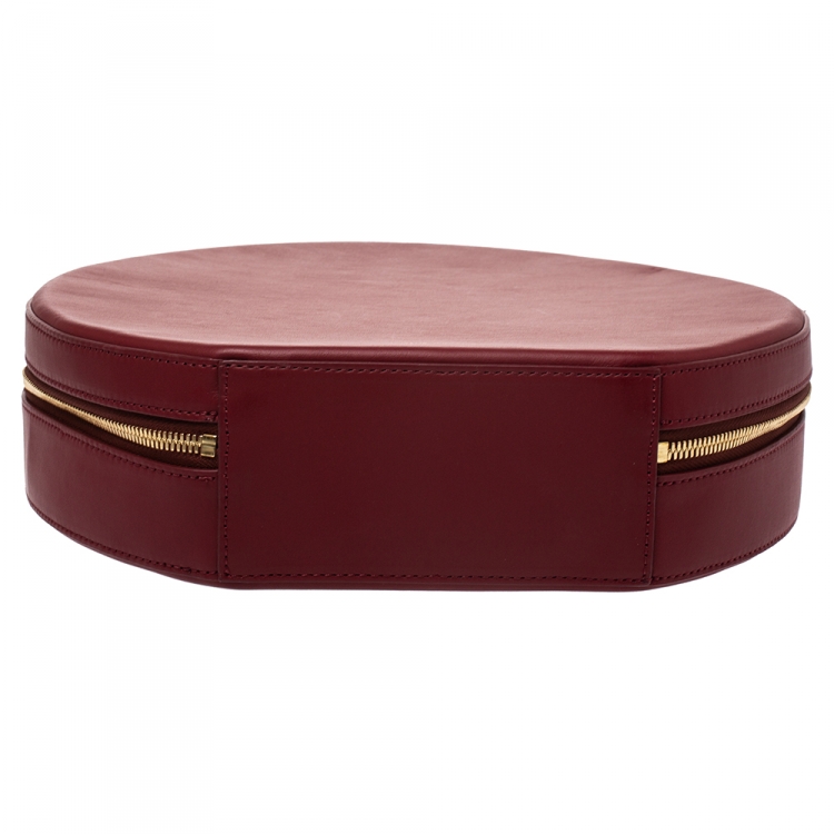 Pre Owned Mansur Gavriel Red Leather Circle Satchel