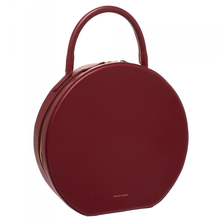 Pre Owned Mansur Gavriel Red Leather Circle Satchel