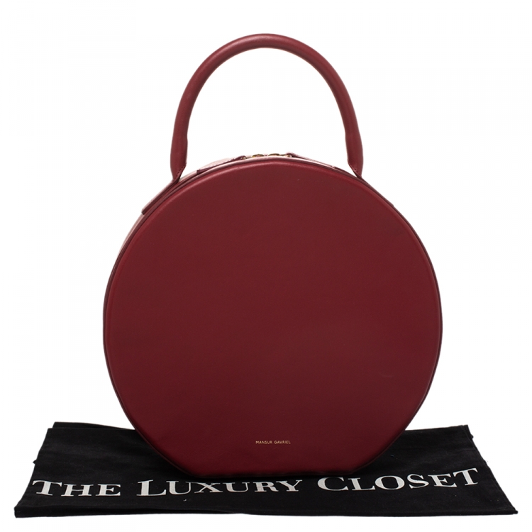 Pre Owned Mansur Gavriel Red Leather Circle Satchel