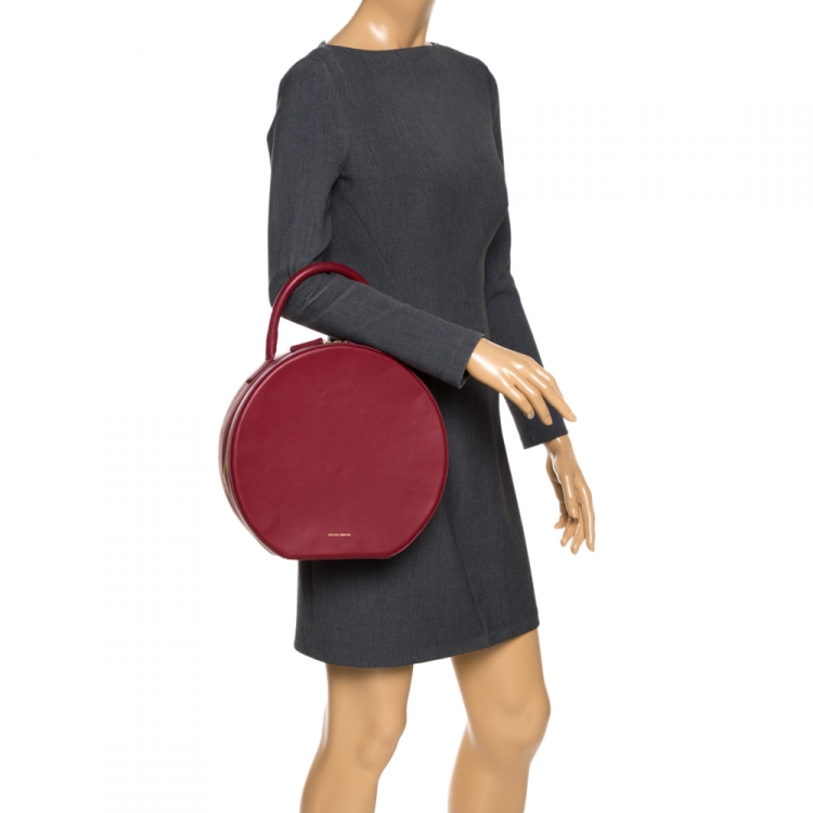 Pre Owned Mansur Gavriel Red Leather Circle Satchel