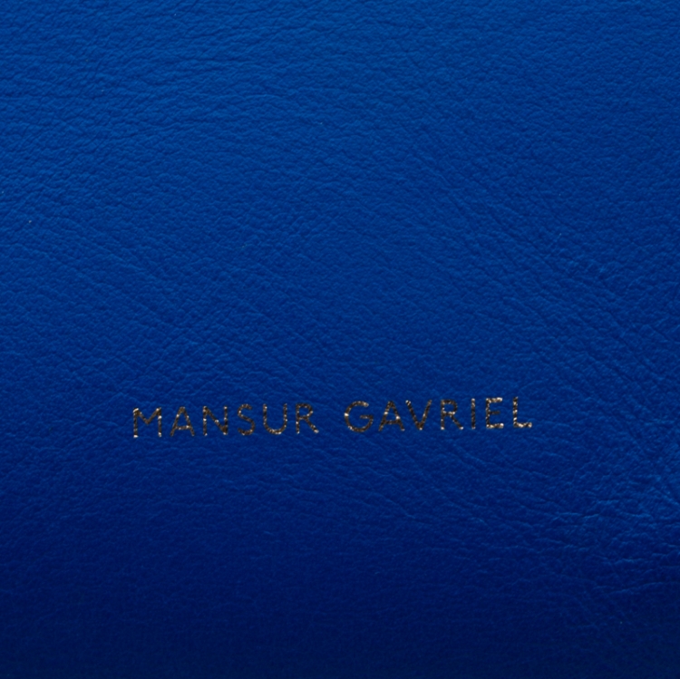 Pre Owned Mansur Gavriel Blue Leather Mini Backpack