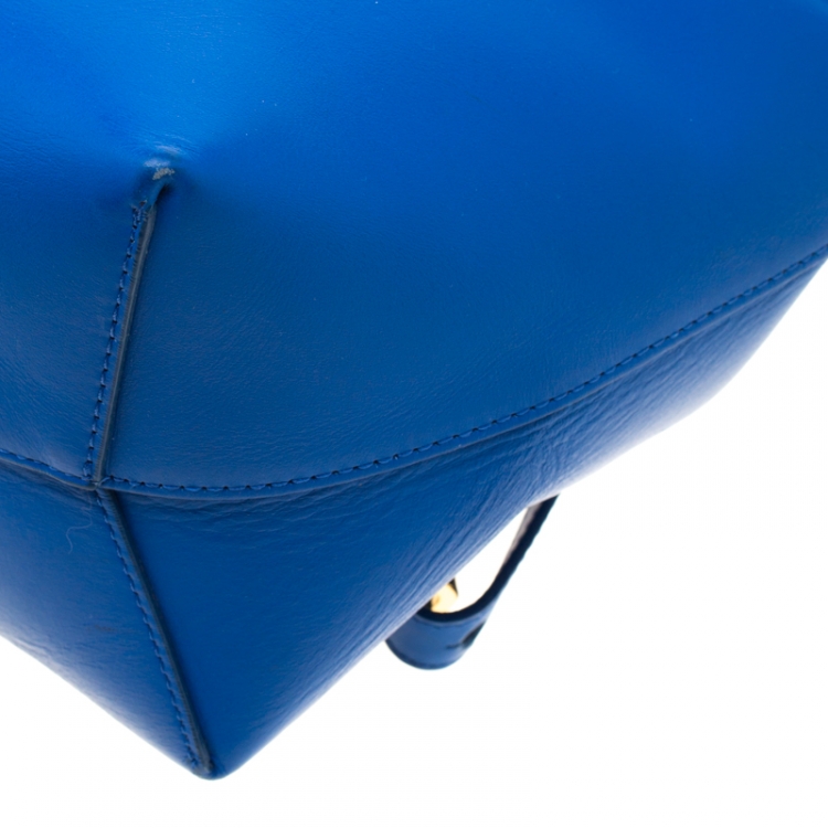 Pre Owned Mansur Gavriel Blue Leather Mini Backpack