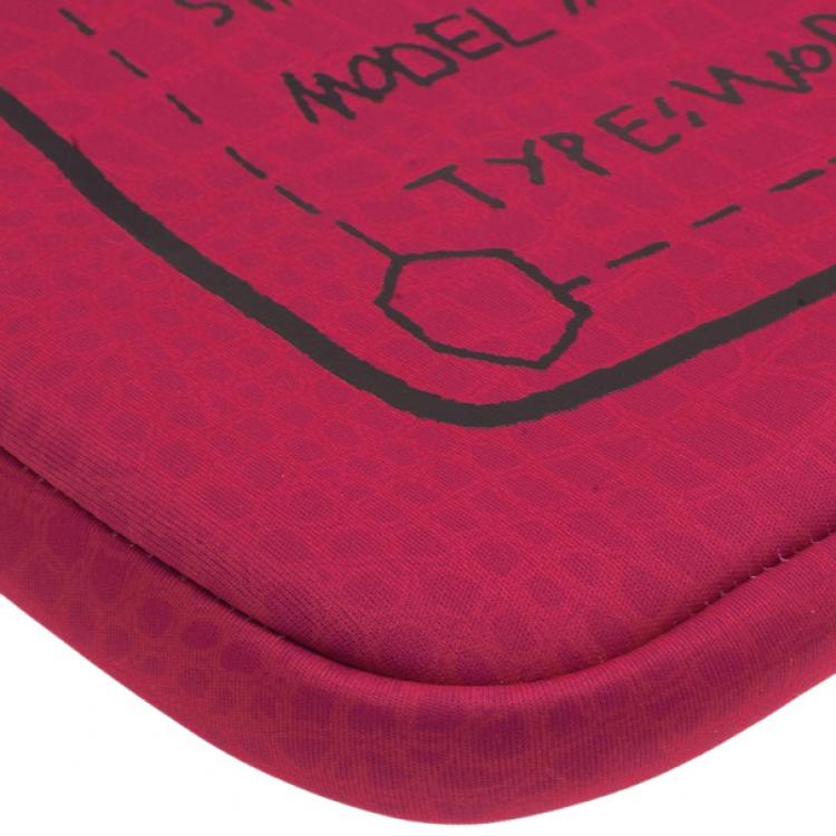 Pre Owned Marc by Marc Jacobs Pink 13" Trompe l'Oeil Croc-Print Laptop Case
