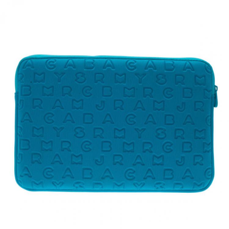 Pre Owned Marc by Marc Jacobs Turquoise Dreamy Logo Laptop Case