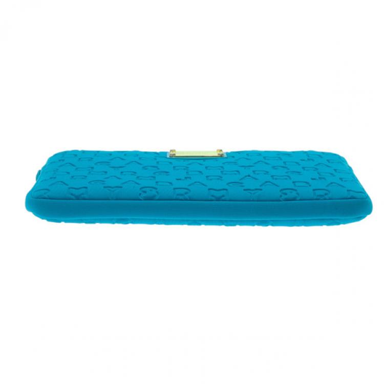 Pre Owned Marc by Marc Jacobs Turquoise Dreamy Logo Laptop Case