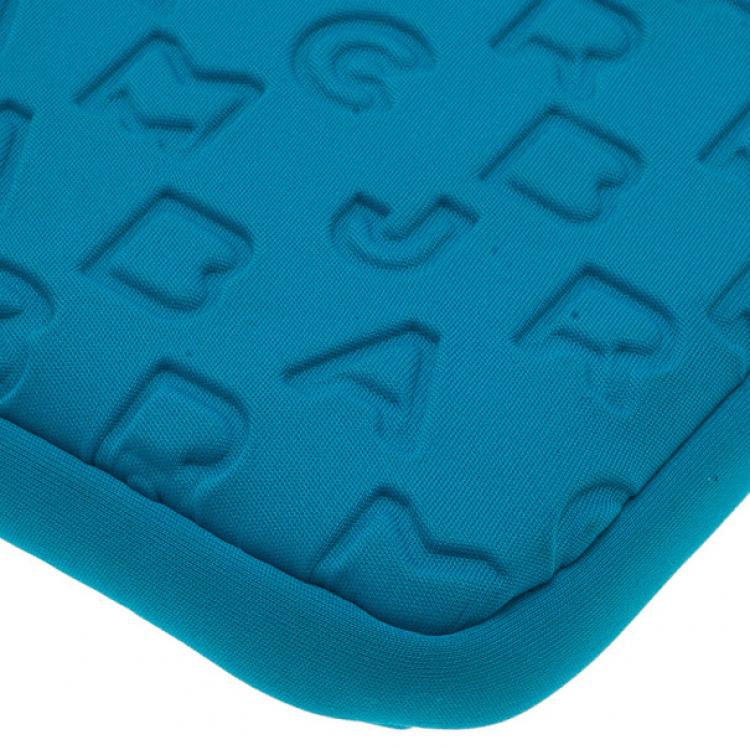 Pre Owned Marc by Marc Jacobs Turquoise Dreamy Logo Laptop Case