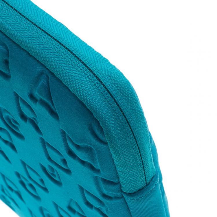 Pre Owned Marc by Marc Jacobs Turquoise Dreamy Logo Laptop Case