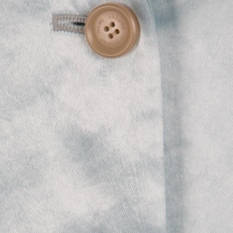 Pre Owned Marc by Marc Jacobs Stormy Sky Blue Cosmo Satin Blazer M