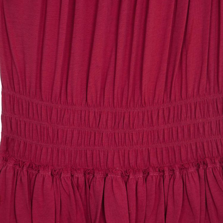Pre Owned Marc by Marc Jacobs Muted Magenta Drop Waist Ruffle Hem Dress XS