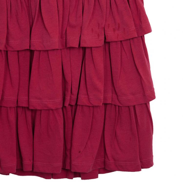 Pre Owned Marc by Marc Jacobs Muted Magenta Drop Waist Ruffle Hem Dress XS