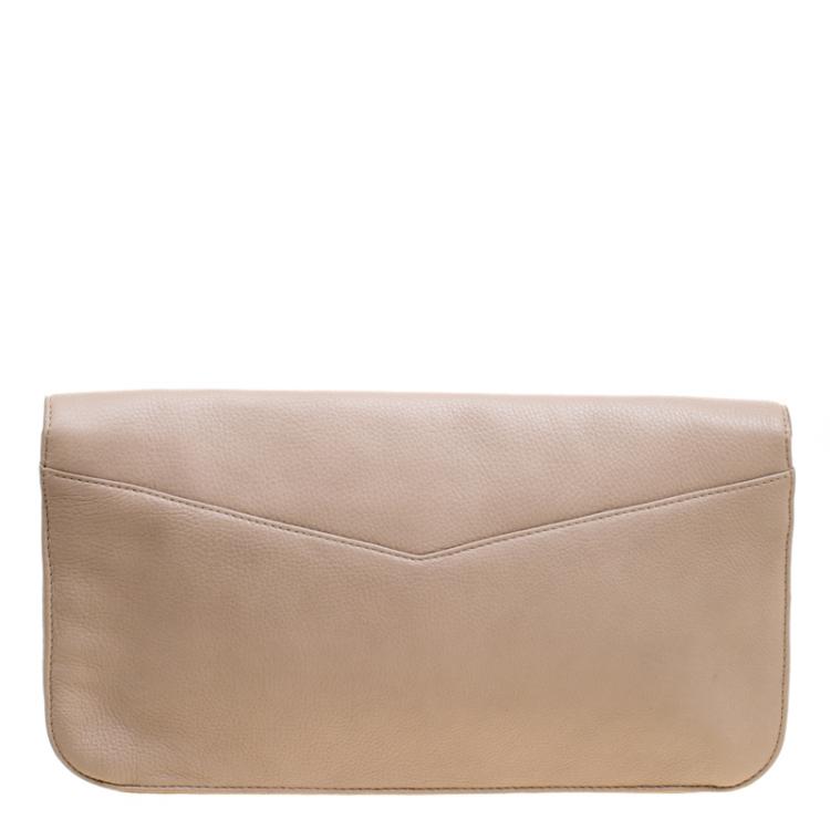 Pre Owned Marc by Marc Jacobs Beige Leather Bianca Clutch