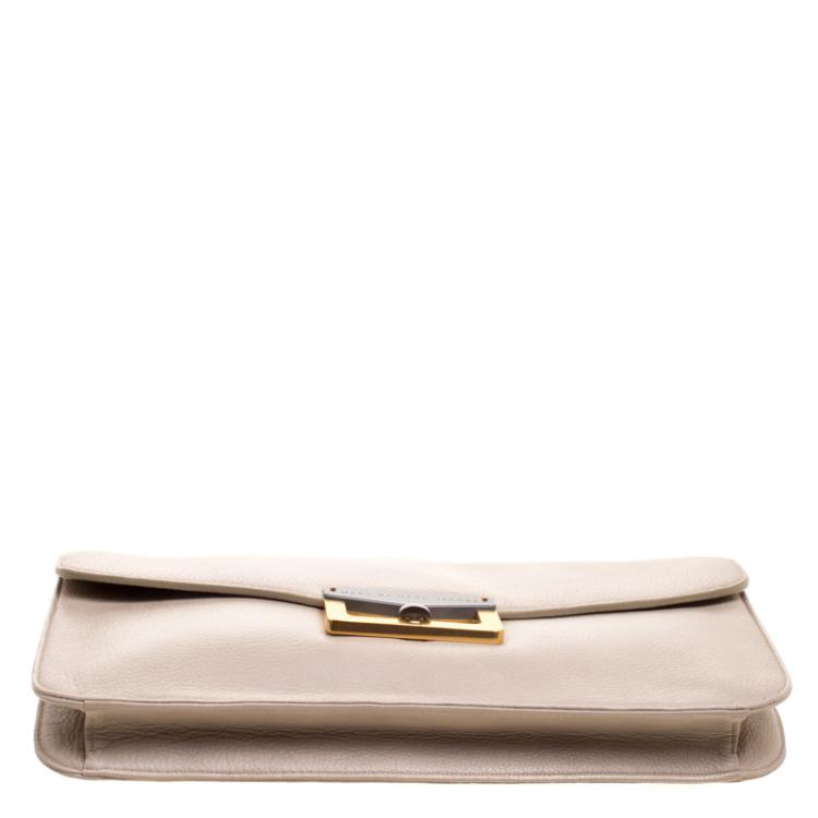 Pre Owned Marc by Marc Jacobs Beige Leather Bianca Clutch