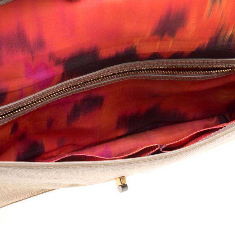 Pre Owned Marc by Marc Jacobs Beige Leather Bianca Clutch